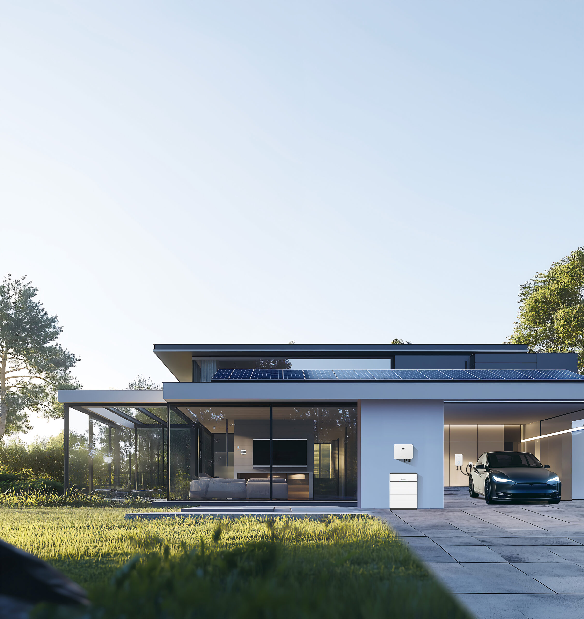 Sungrow solar battery installation in residential home garage with inverter and battery system