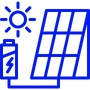 solar panel and battery icon