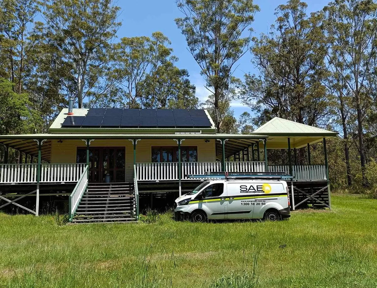Residential property with solar panels installed by SAE Group